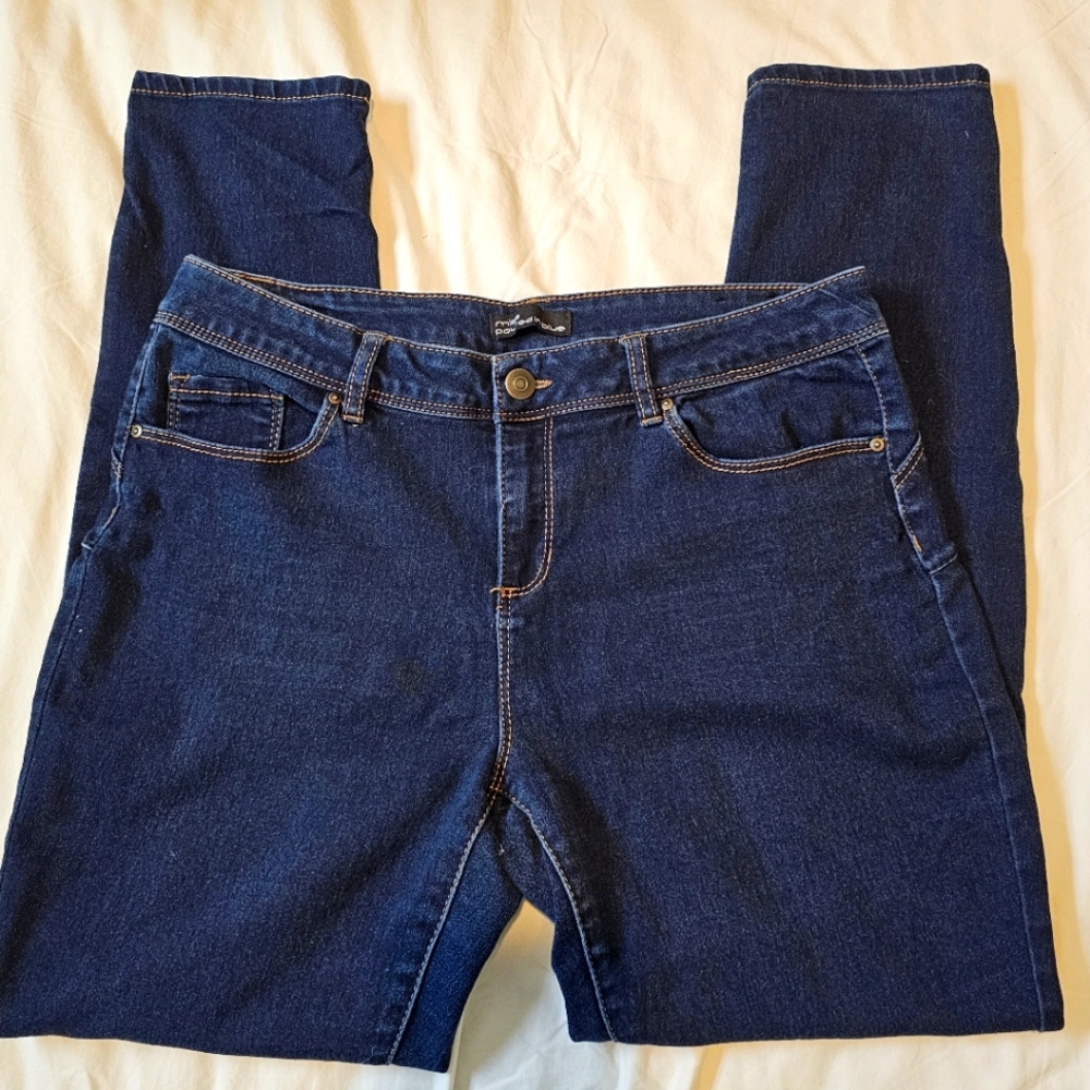 Miss poured in blue dark blue jeans szie 14